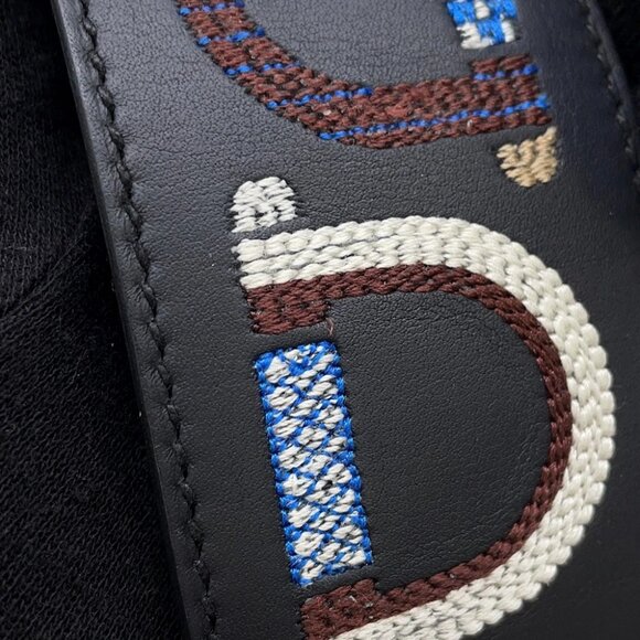 HERMES Bandouliere Size 2"/33.5" Swift Leather/Canvas Blue Indigo/Blue Saphir - Picture 7 of 11